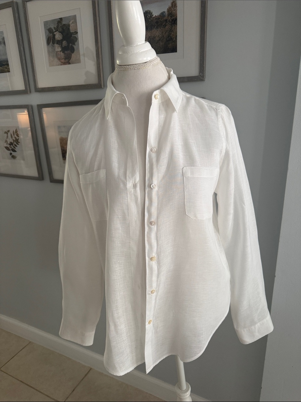 Lilly Pulitzer White Long-Sleeve Button-Down Shirt